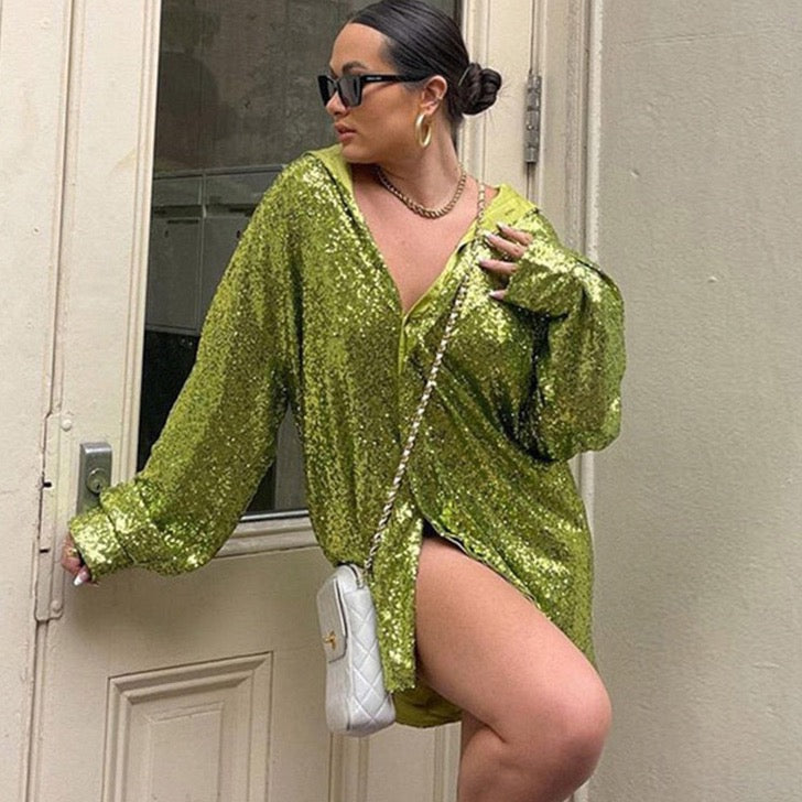 Valerie Oversized Glitter Blouses - 7 Colors