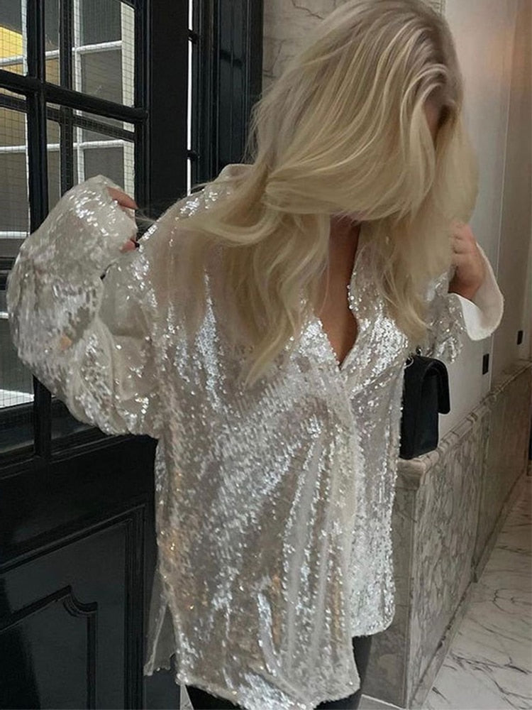 Valerie Oversized Glitter Blouses - 7 Colors