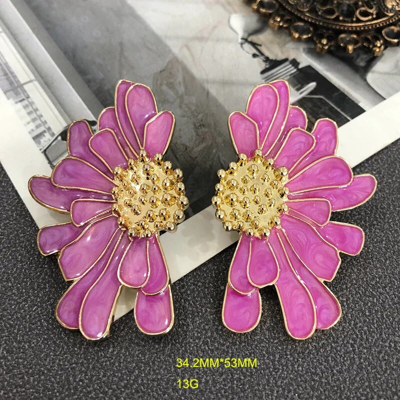 Veera Enamel Flower Earrings