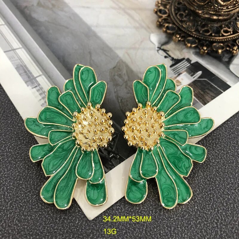 Veera Enamel Flower Earrings