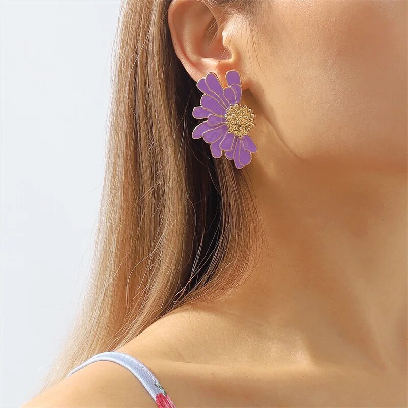 Veera Enamel Flower Earrings