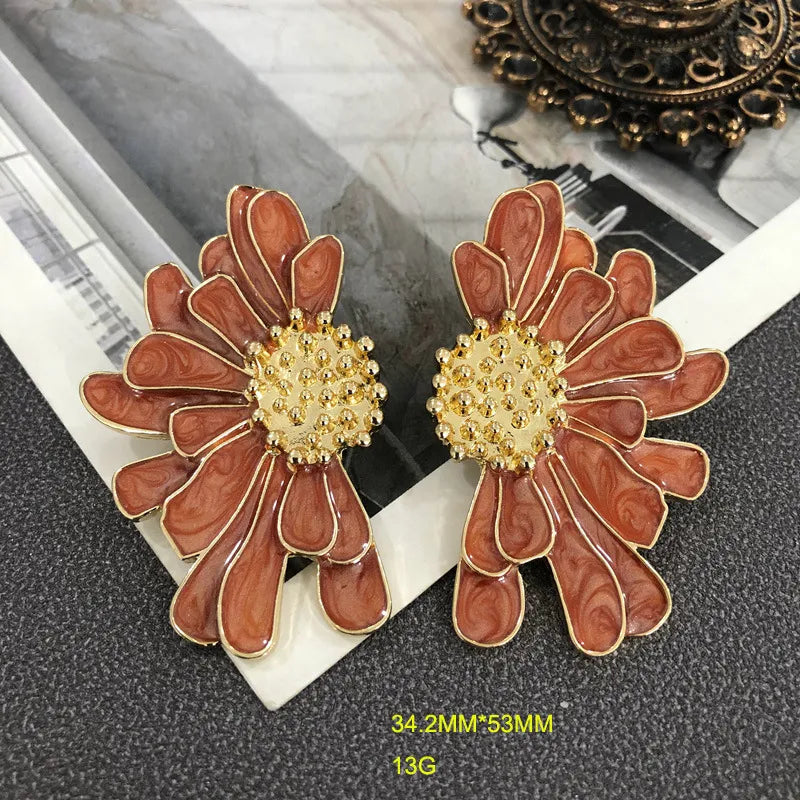 Veera Enamel Flower Earrings