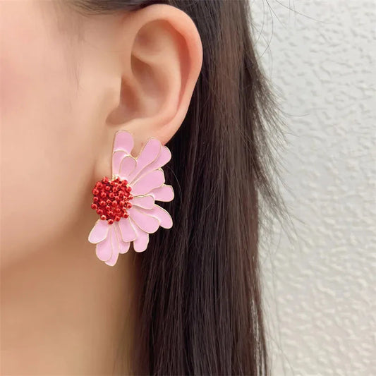 Veera Enamel Flower Earrings