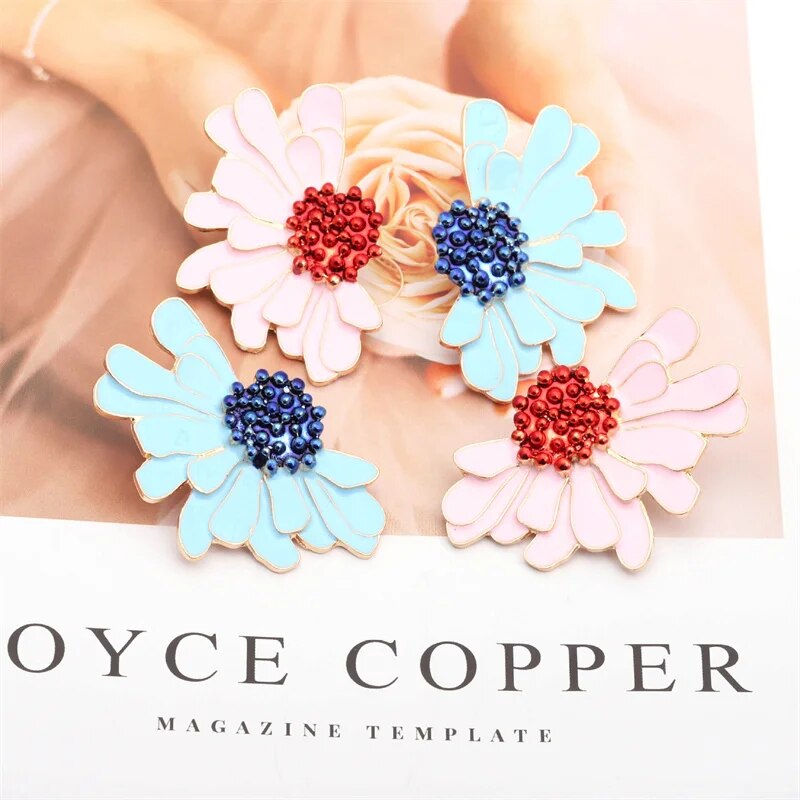 Veera Enamel Flower Earrings