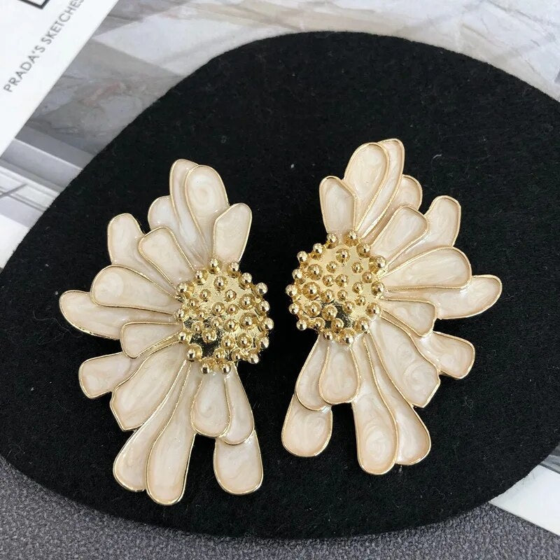 Veera Enamel Flower Earrings