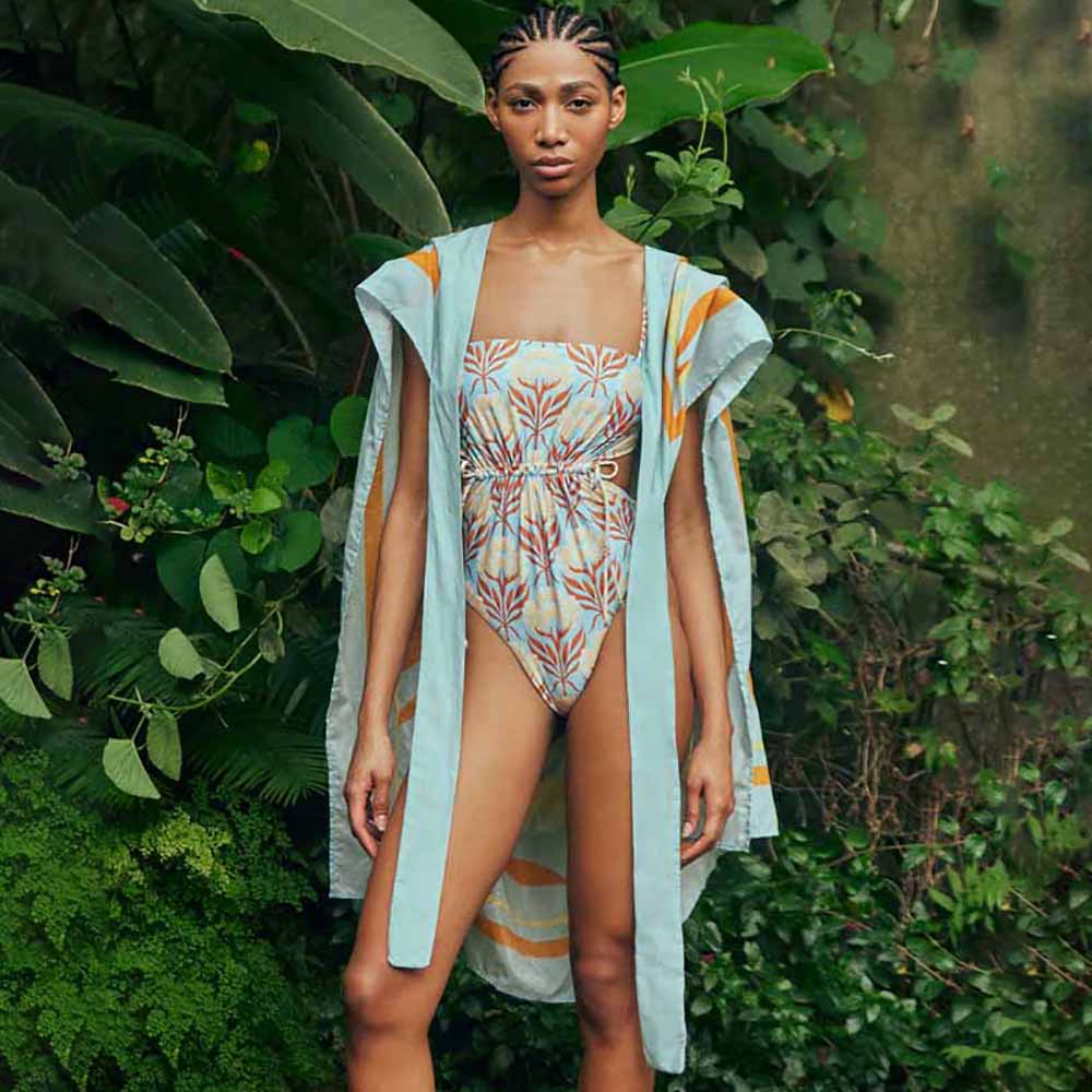 Vera Printed Drawstring Waist Swimsuits