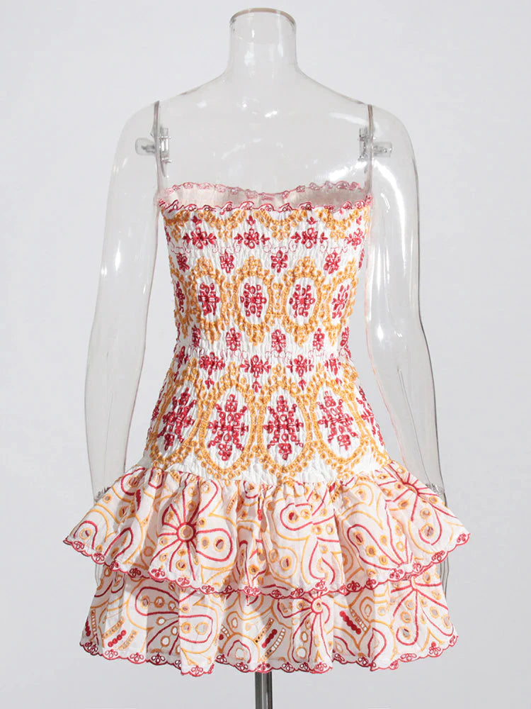 Vianca Strapless Eyelet Mini Dresses - 4 Colors