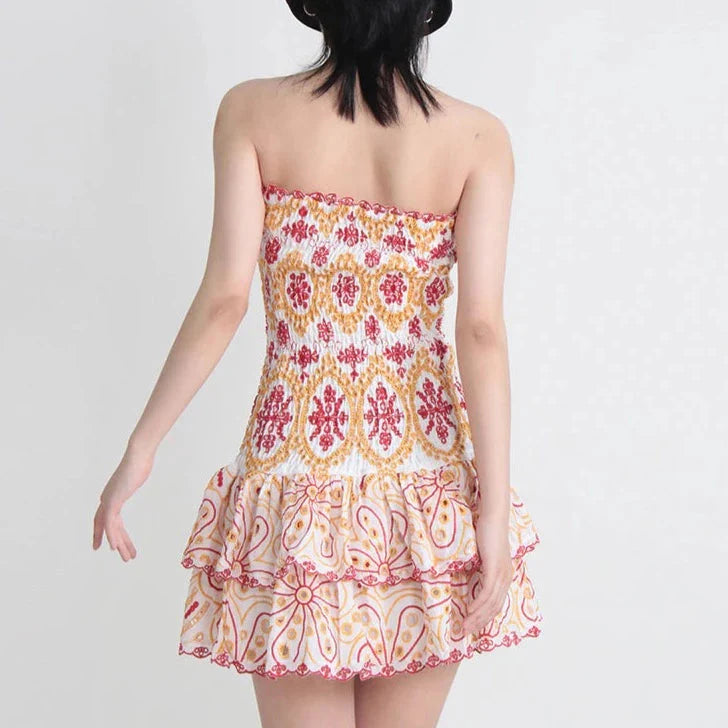 Vianca Strapless Eyelet Mini Dresses - 4 Colors