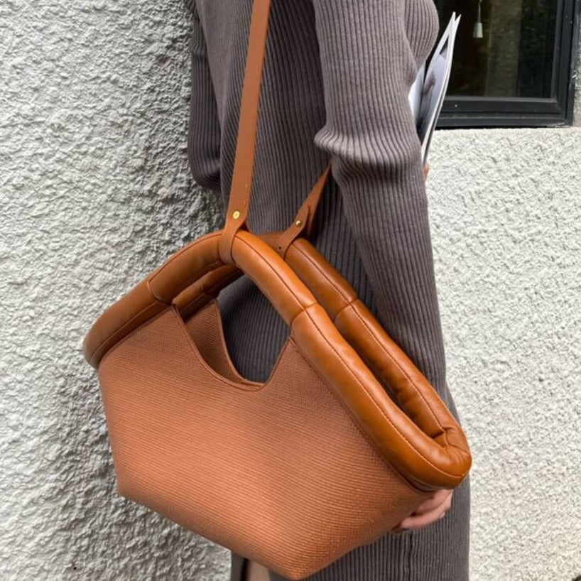 Vicenta Puff Handle Tote Bag - 2 Colors