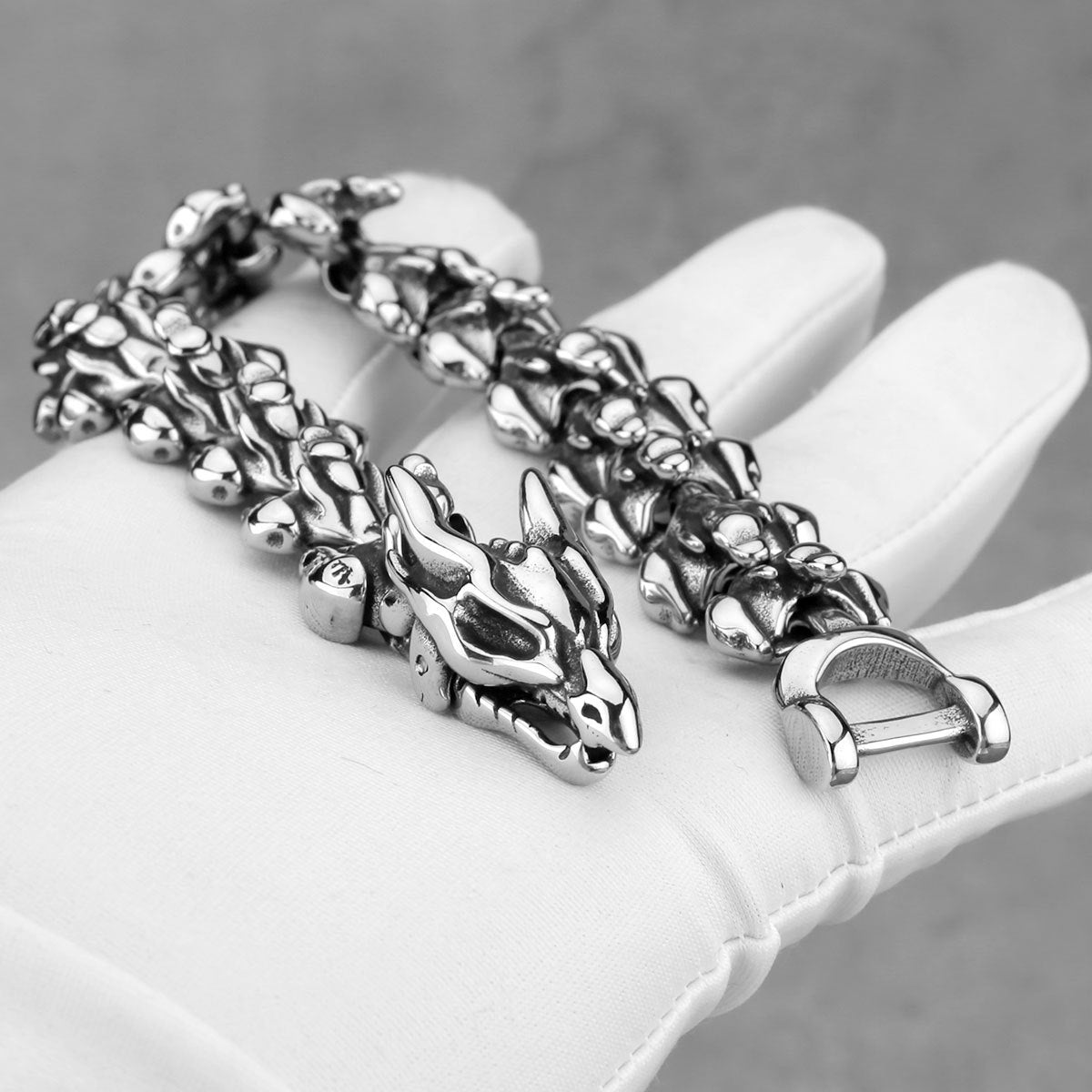 Viking Punk Dragon Bone Bracelet