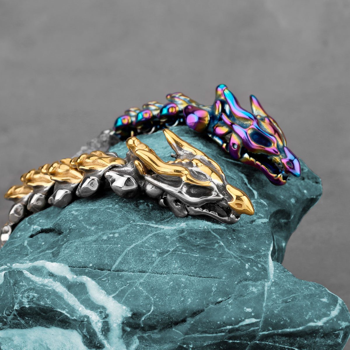 Viking Punk Dragon Bone Bracelet