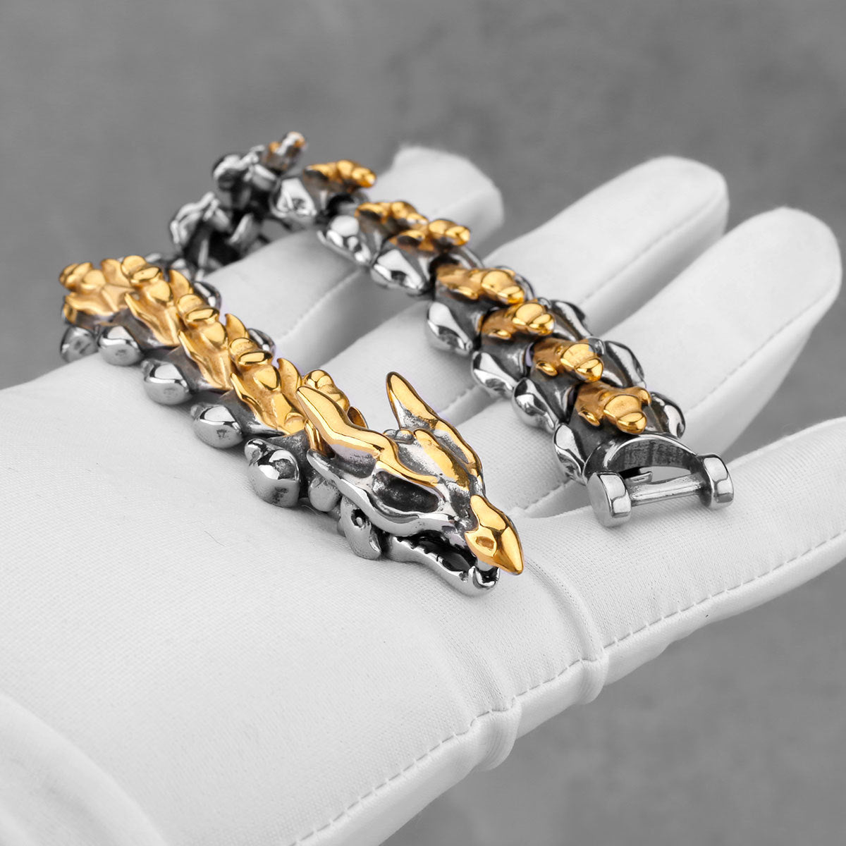 Viking Punk Dragon Bone Bracelet