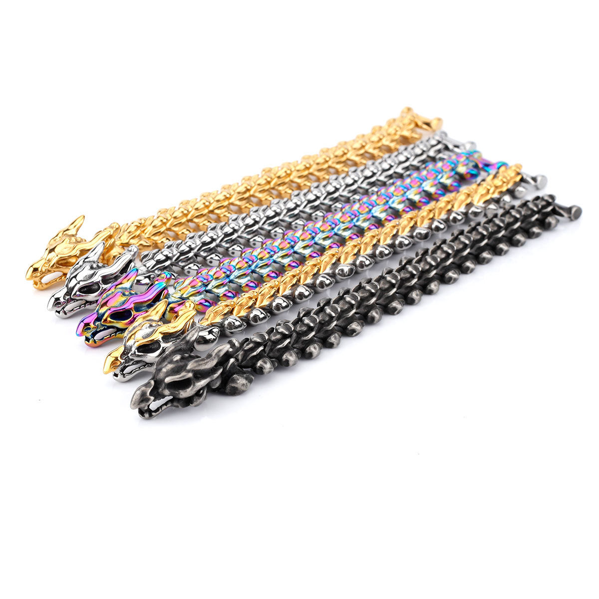 Viking Punk Dragon Bone Bracelet