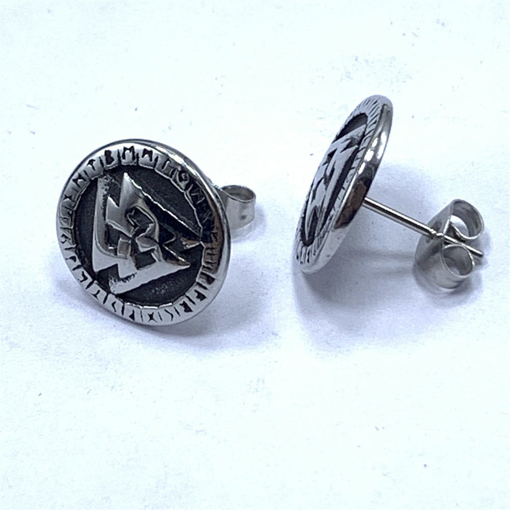 Viking Tringles Signet Stud Earring