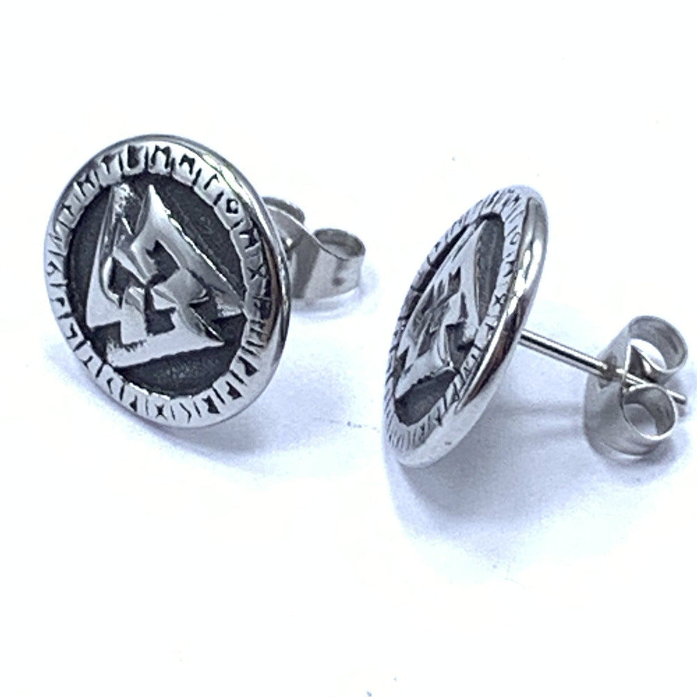 Viking Tringles Signet Stud Earring