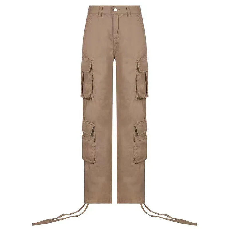 Hip Hop Mom Street Wide Leg Y2K Multiple Pockets Jeans