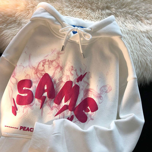 Letter Print Long Sleeve Hoodie