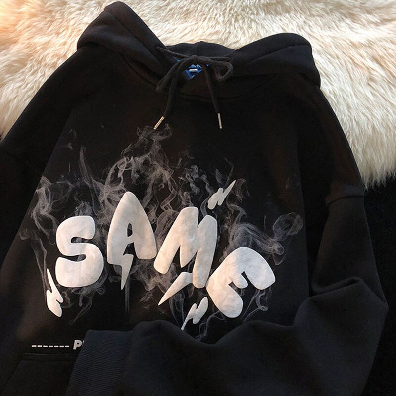 Letter Print Long Sleeve Hoodie