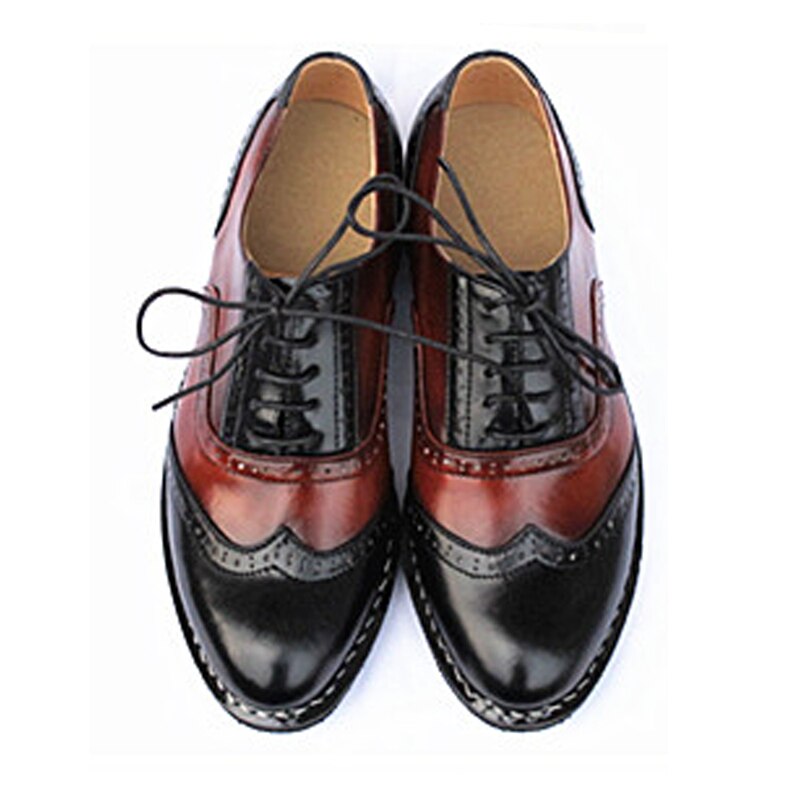 Vintage Genuine Leather Oxford Brogues Shoes