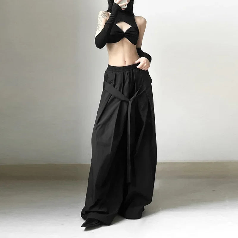 Vintage Gothic Emo Alt Techwear Baggy Pants
