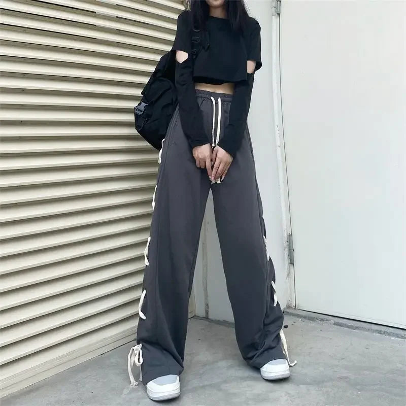 Vintage Y2K All-match Style  Style Office Lady  High Waist   Sweatpants