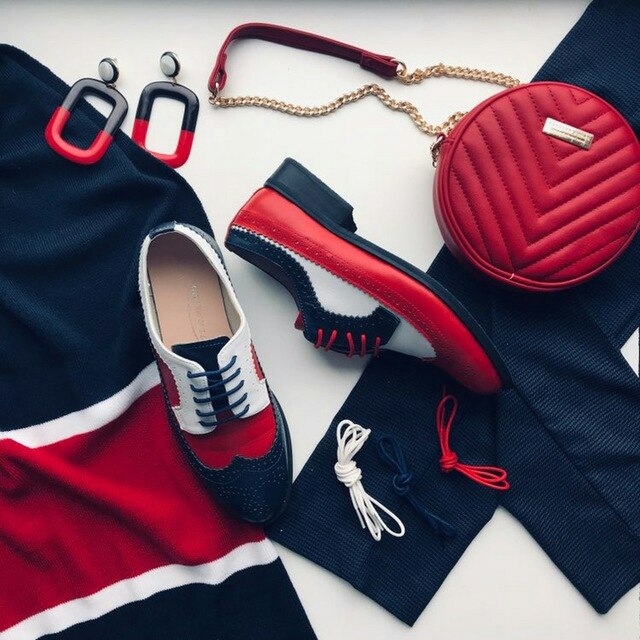 Vintage Mismatch Oxford Brogues Shoes