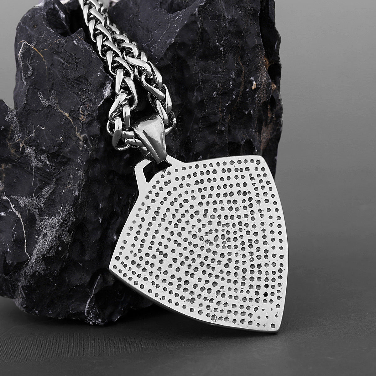 Vintage Trident Shield Necklace