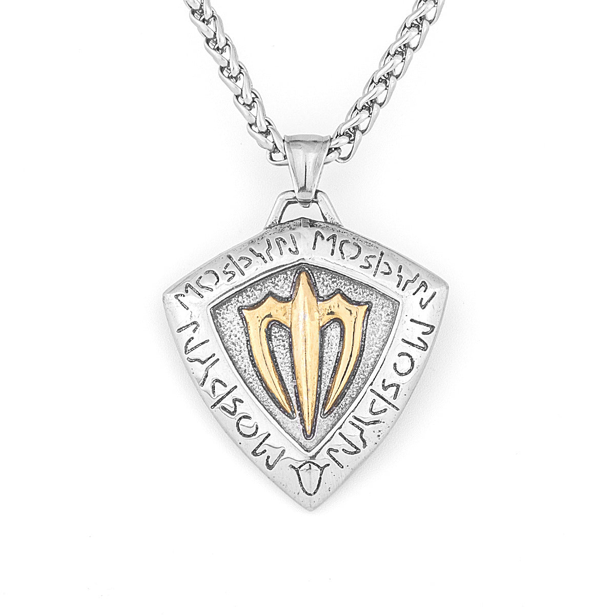 Vintage Trident Shield Necklace
