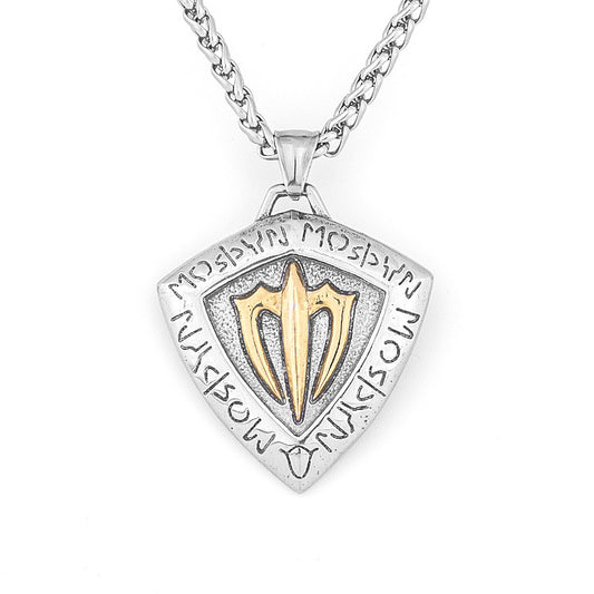 Vintage Trident Shield Necklace
