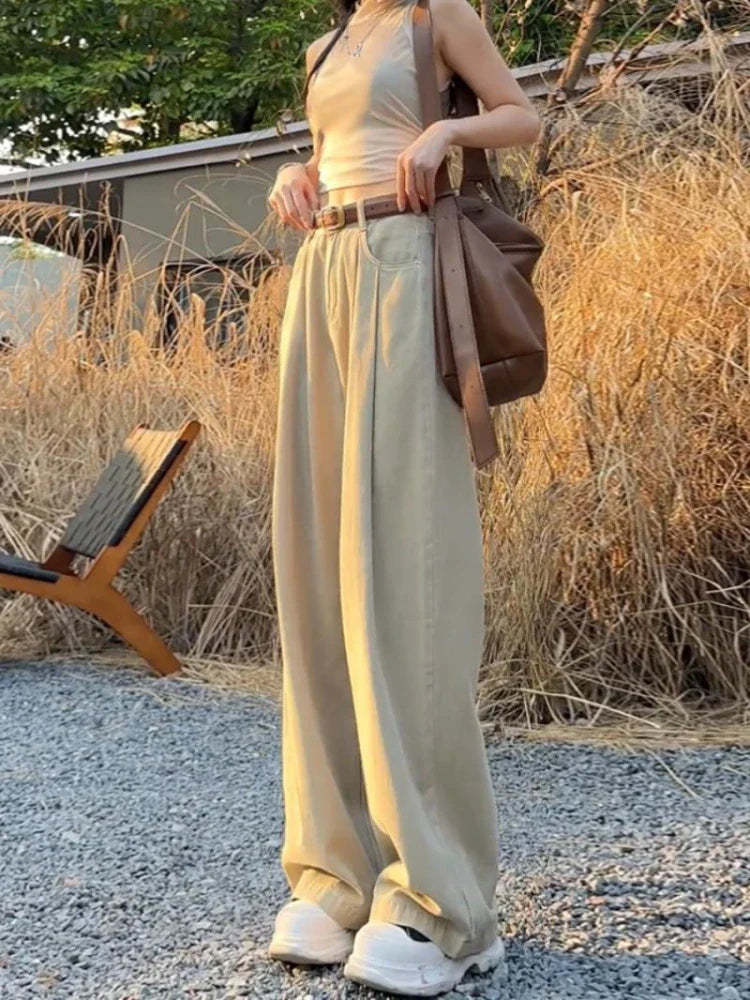 Korean Casual Streetwear Straight Pants for Autumn Winter