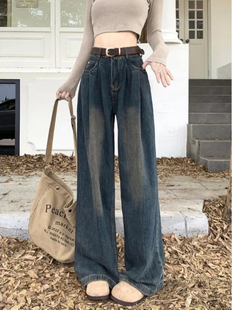 Korean Casual Streetwear Straight Pants for Autumn Winter