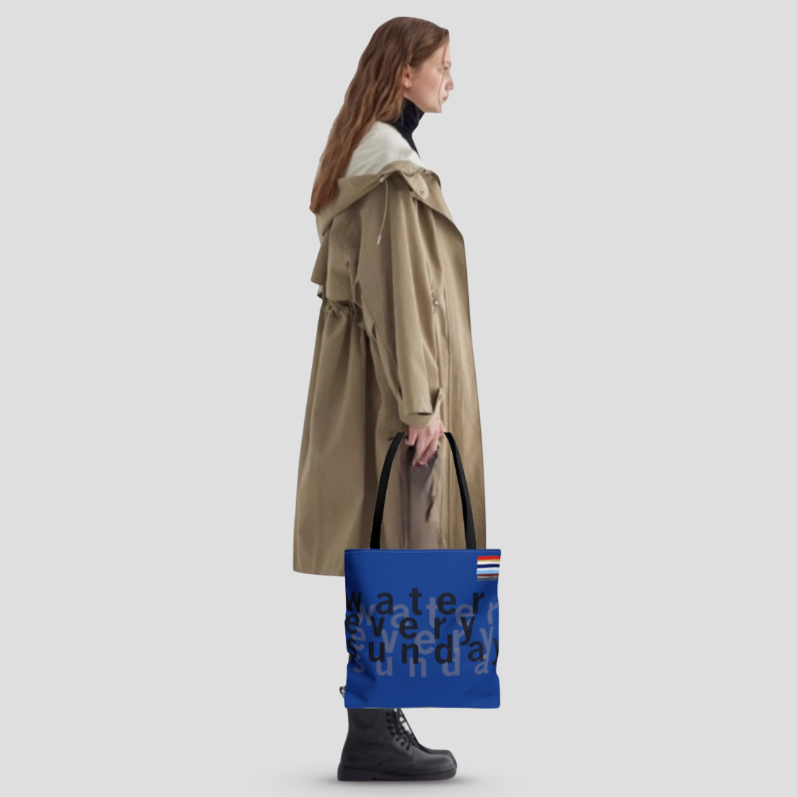 WATEREVERYSUNDAY Basic Logo Everyday Tote - Cobalt Blue