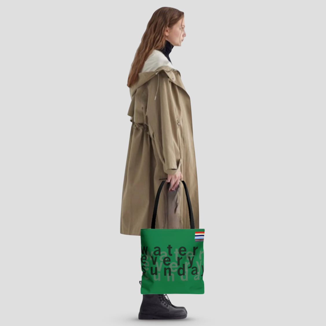 WATEREVERYSUNDAY Basic Logo Everyday Tote - Dartmouth Green