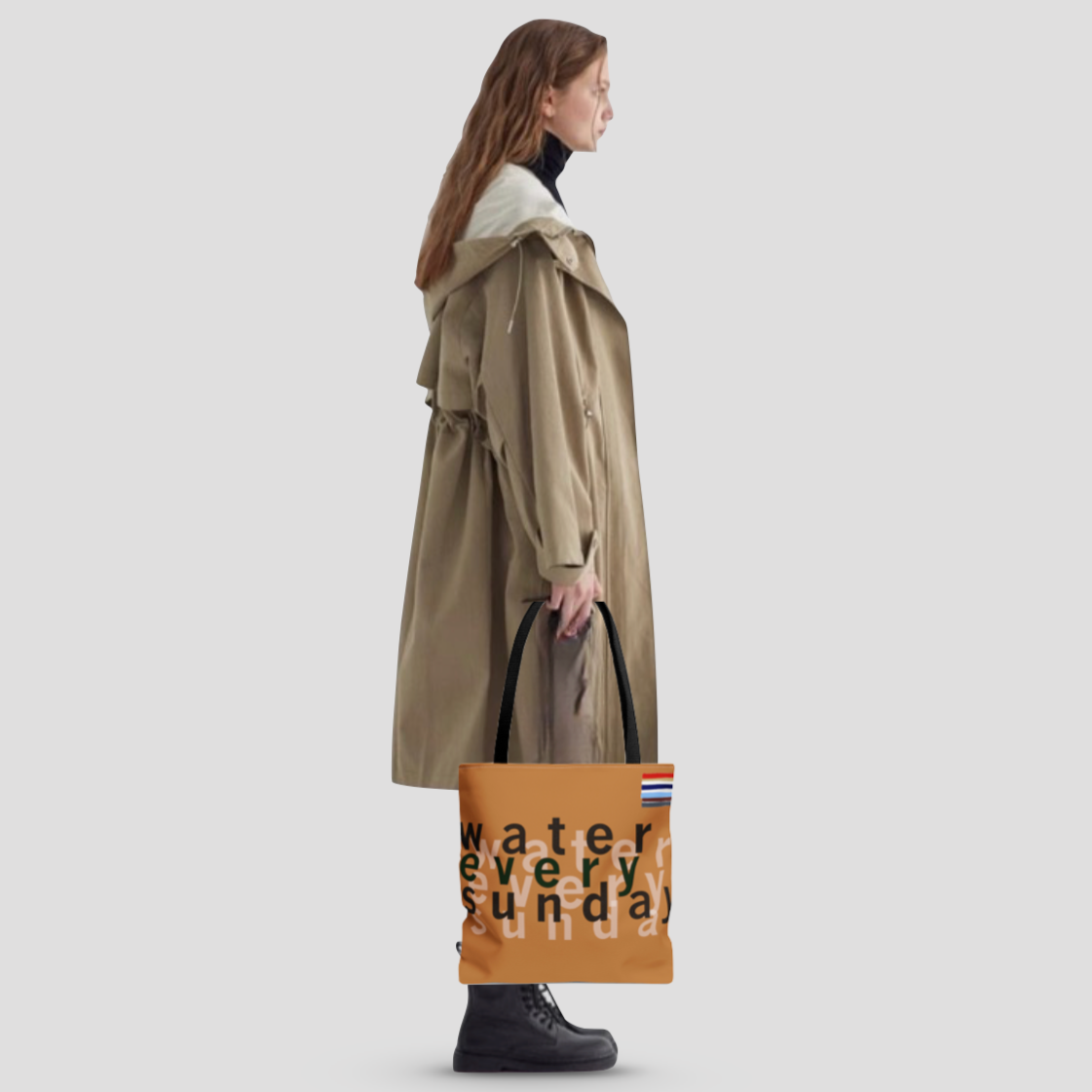 WATEREVERYSUNDAY Basic Logo Everyday Tote - Salted Caramel