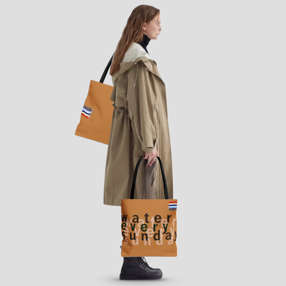 WATEREVERYSUNDAY Basic Logo Everyday Tote - Salted Caramel