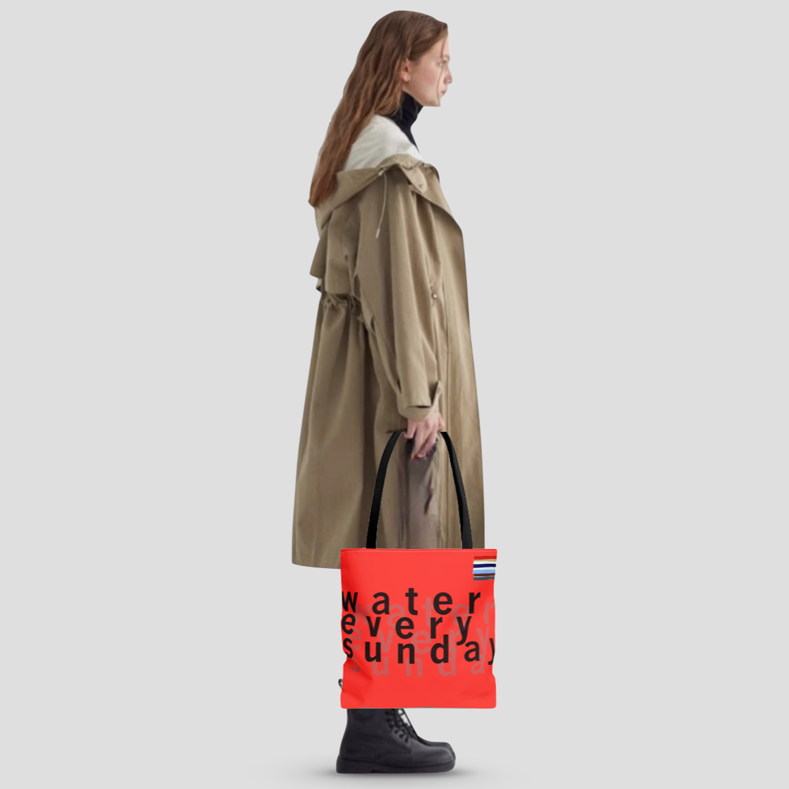 WATEREVERYSUNDAY Basic Logo Everyday Tote - Tomato Red