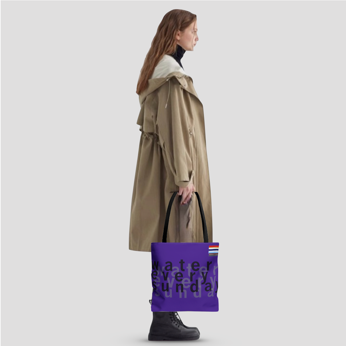 WATEREVERYSUNDAY Basic Logo Everyday Tote - Violet Pansy