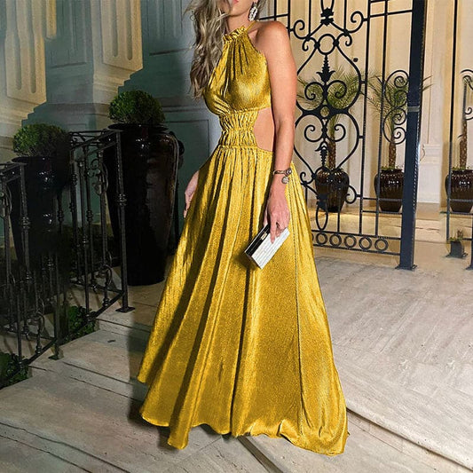 Wefads  Metallic Color Long Dress