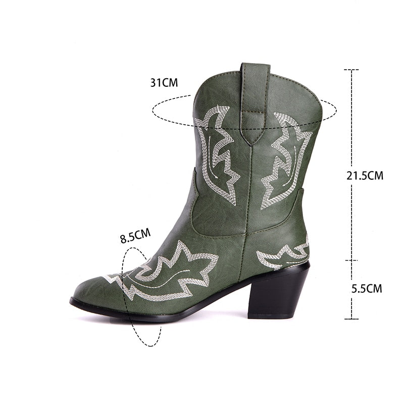 Wes Retro Cowboy Western Boots