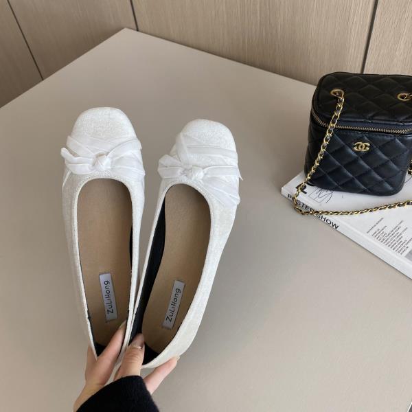 Winslow Crushed Velvet Bow-Knot Ballet Flats - 3 Colors