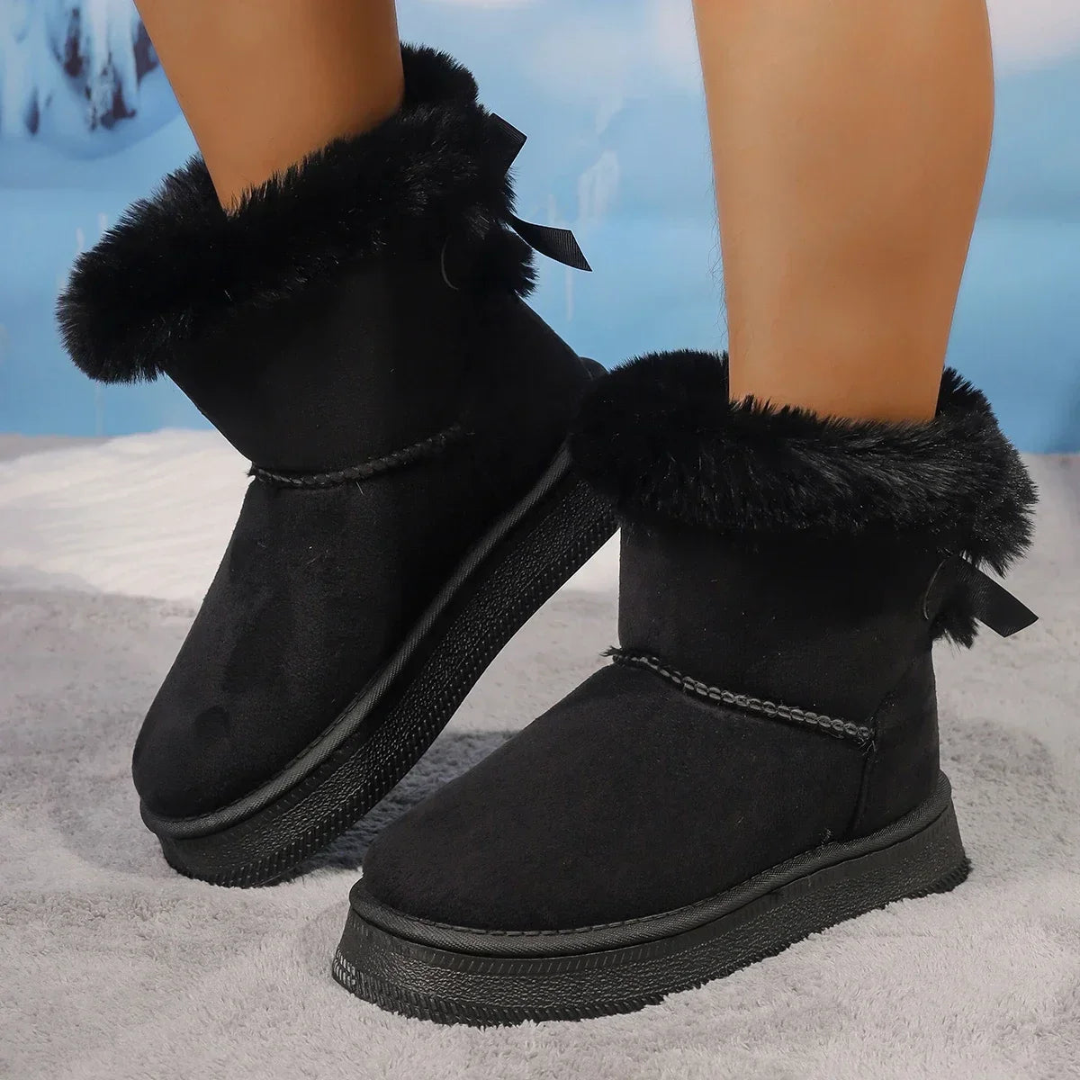 Winter Snow Platform Warm Boots New Plush Cotton Shoes Thicken Winter Woman Boots Non-slip Boots Platform Shoes