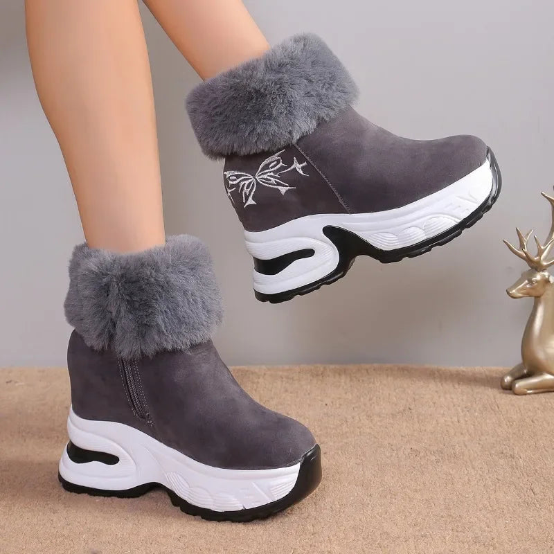 Winter Boots Thick Bottom Ankle Boots New Warm and Comfortable Snow Boots for Plush Fashionable Ladies Shoes