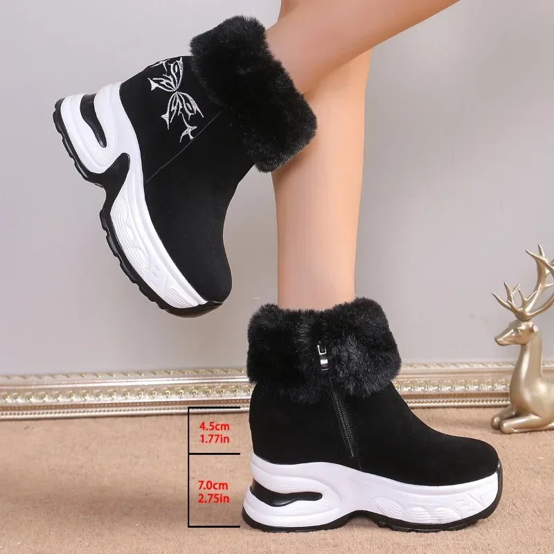 Winter Boots Thick Bottom Ankle Boots New Warm and Comfortable Snow Boots for Plush Fashionable Ladies Shoes