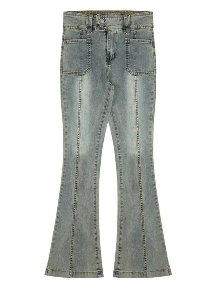 Chic Skinny Flare Winter Y2K High Waist Casual Jeans