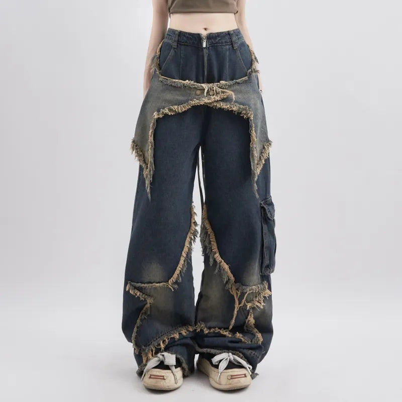Blue Fashion Hip Hop Vintage Straight Autumn Women's Jeans