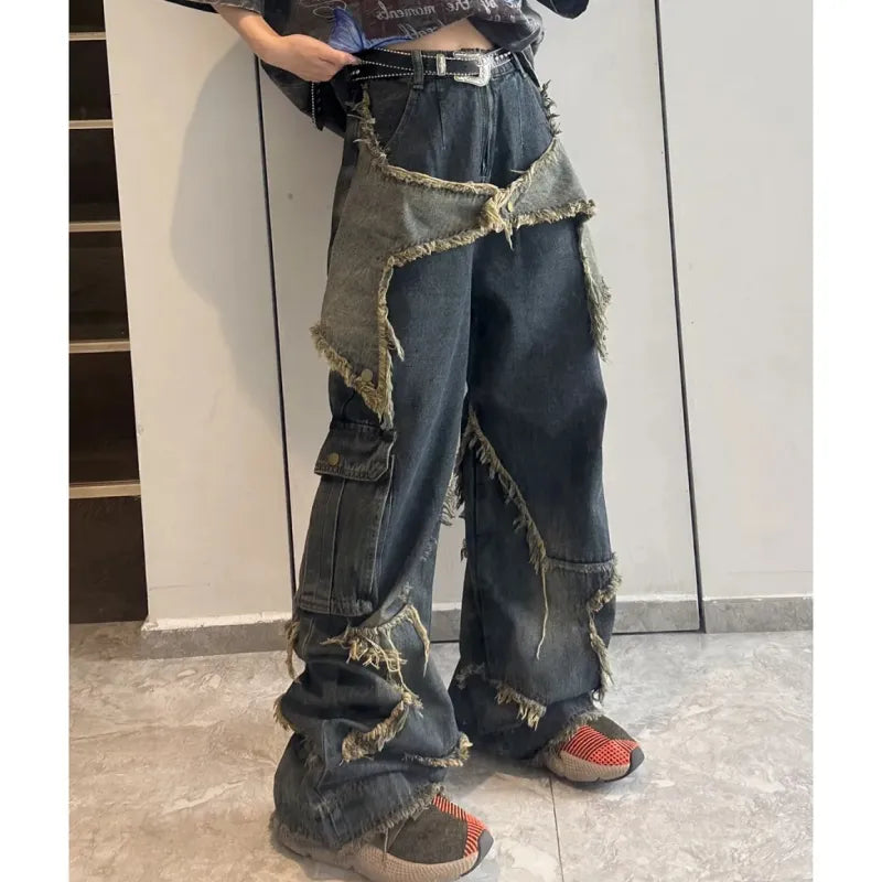 Blue Fashion Hip Hop Vintage Straight Autumn Women's Jeans