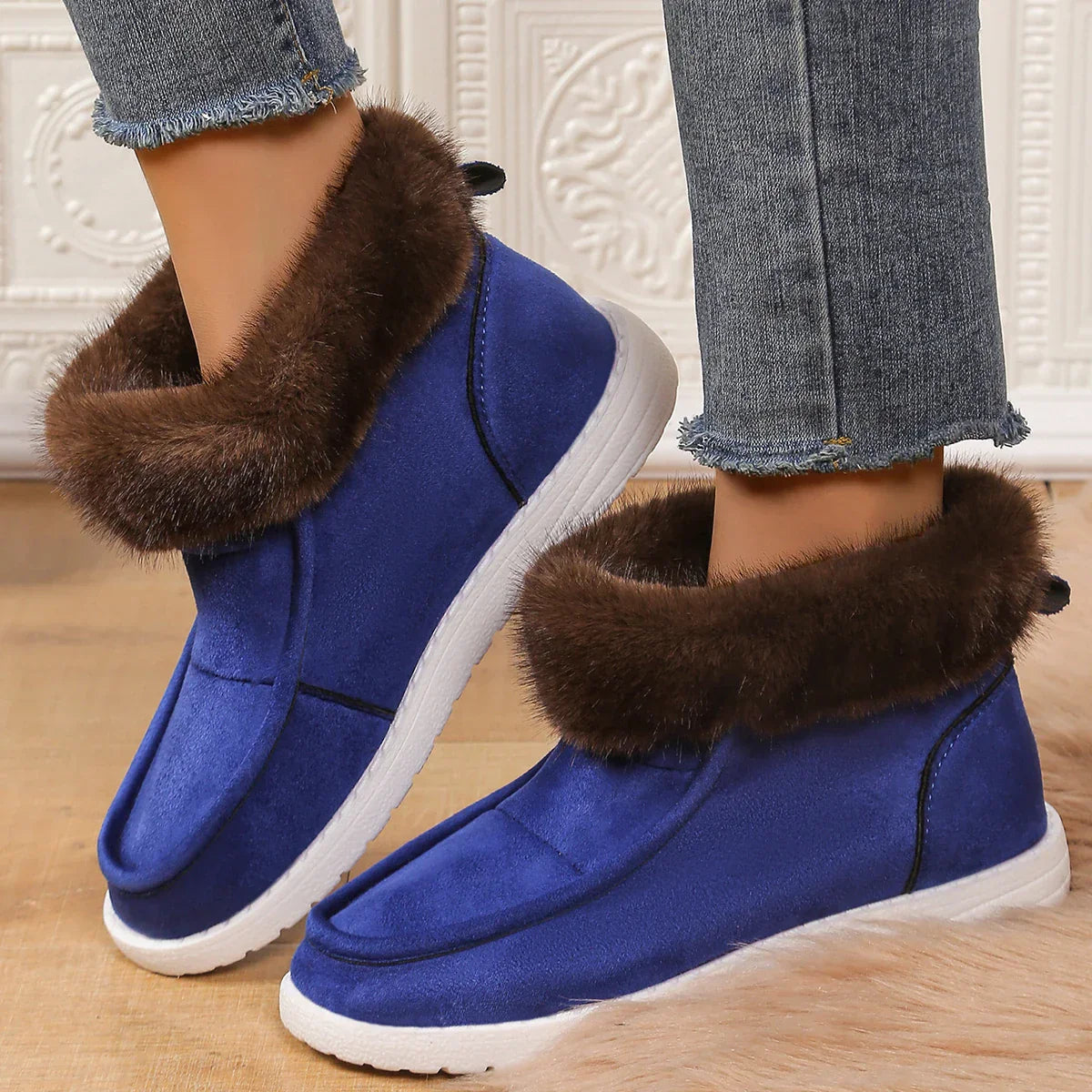 Boots Winter New Thickening Plush Warm Snow Boots  Plus Size Comfortable Soft Cotton Shoes for Botas De Mujer