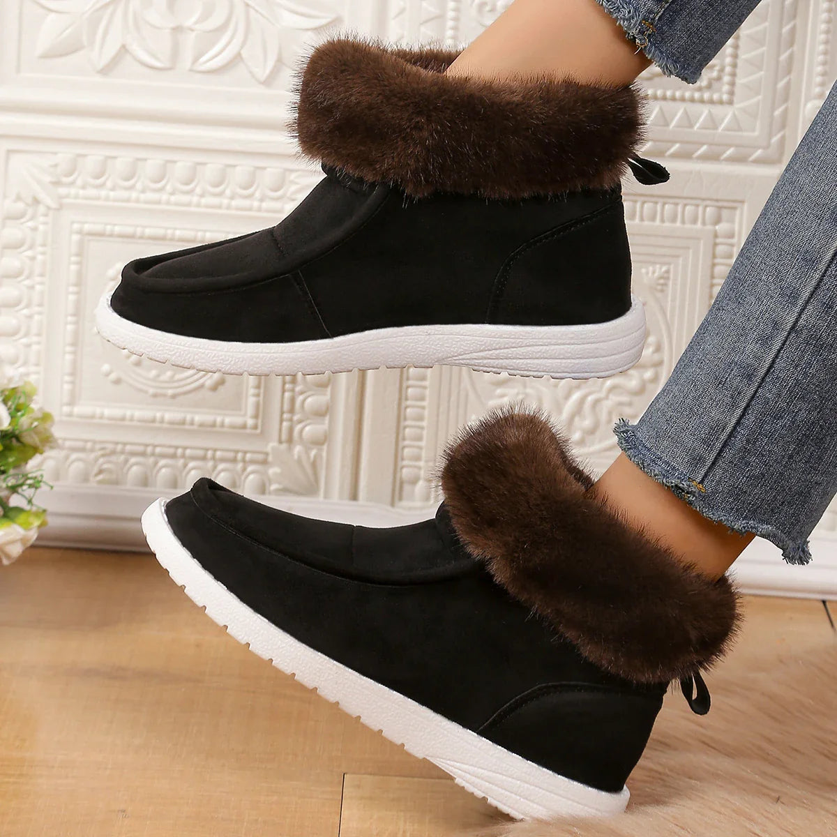 Boots Winter New Thickening Plush Warm Snow Boots  Plus Size Comfortable Soft Cotton Shoes for Botas De Mujer