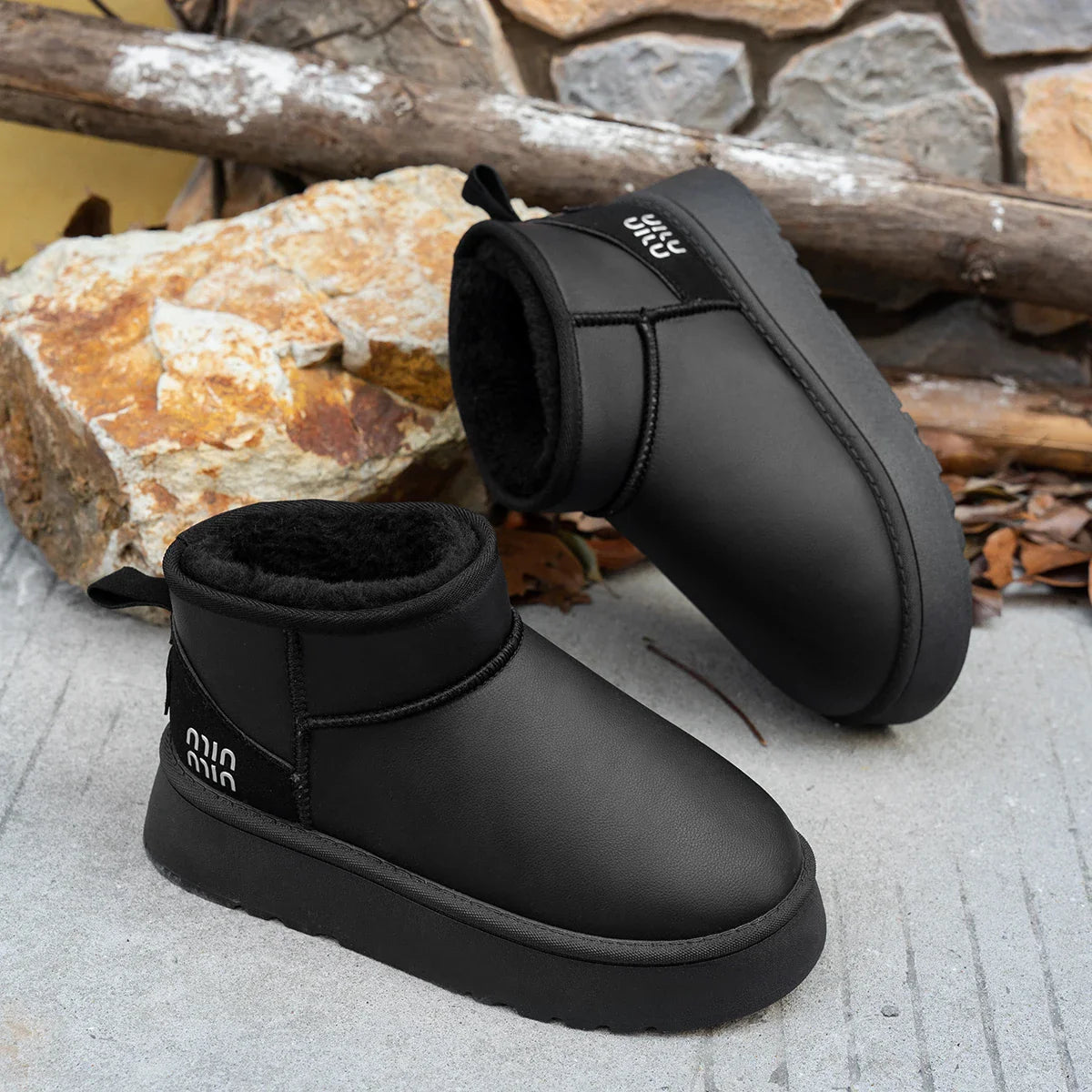 Boots Winter Short Plush Warm Snow Boots Casual Flat Shoes New Comfortable Chelsea Ankle Boots Botas De Mujer