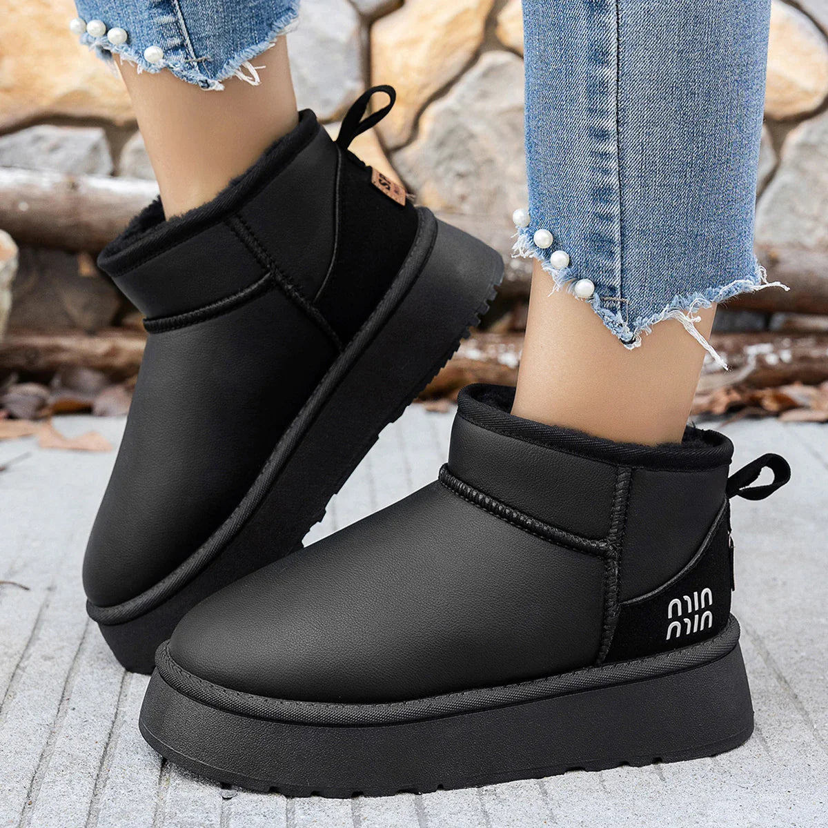 Boots Winter Short Plush Warm Snow Boots Casual Flat Shoes New Comfortable Chelsea Ankle Boots Botas De Mujer